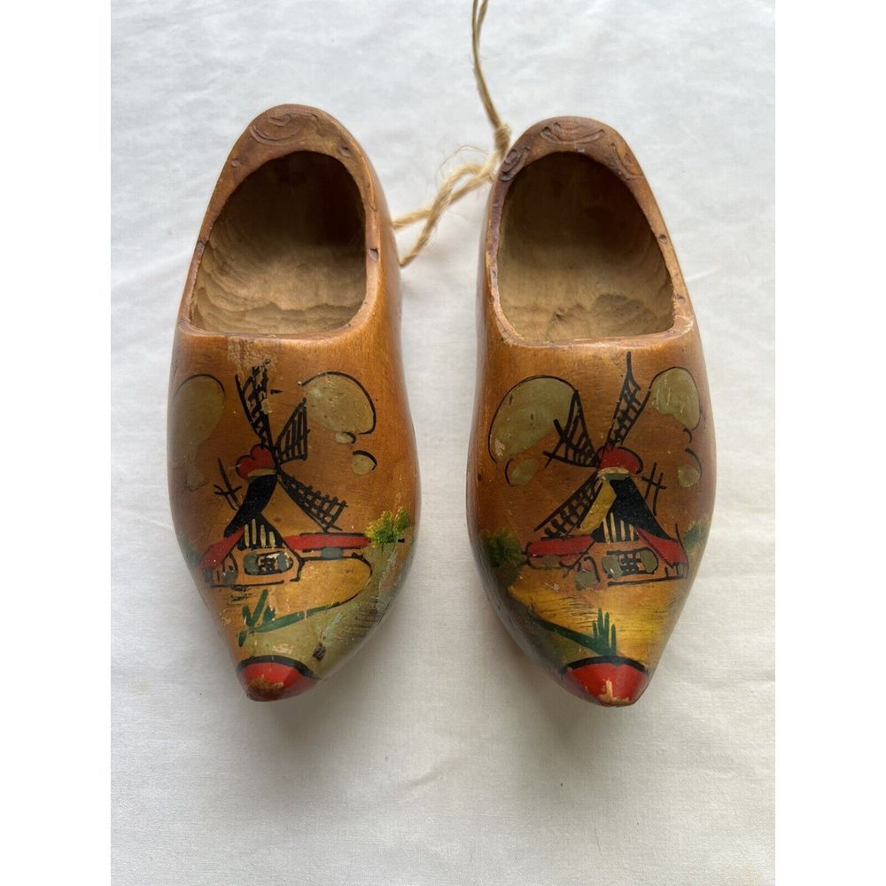 Vintage Decorative Wall Hanging Wooden Shoes/Clogs From Holland Used